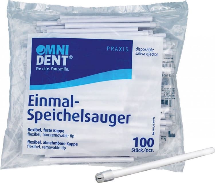 Omnident Einmal-Speichelsauger Feste Kappe White 100er