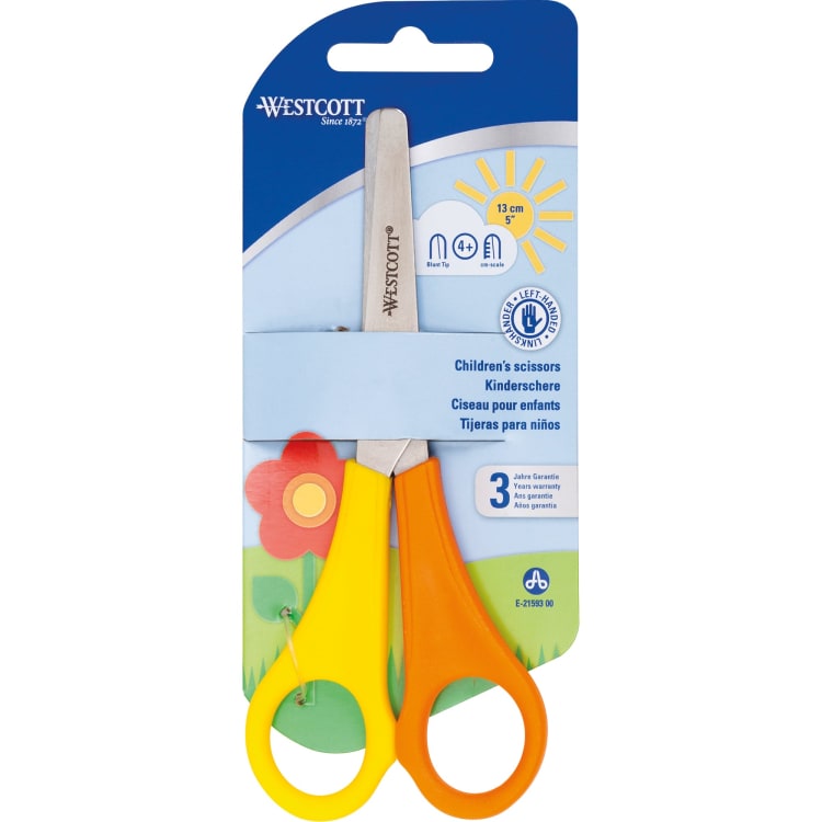 Westcott children's scissors 13 cm 5 inch left-handed round yellow/orange