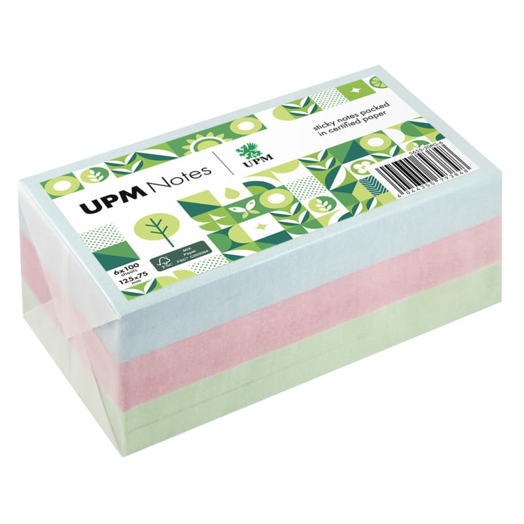 UPM Notes sticky notes Pastell 125x75 mm 100 sheets 6 pieces assorted