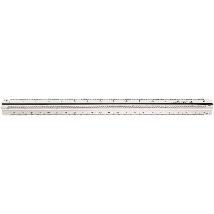 M+R triangular scale ruler 30 cm plastic white