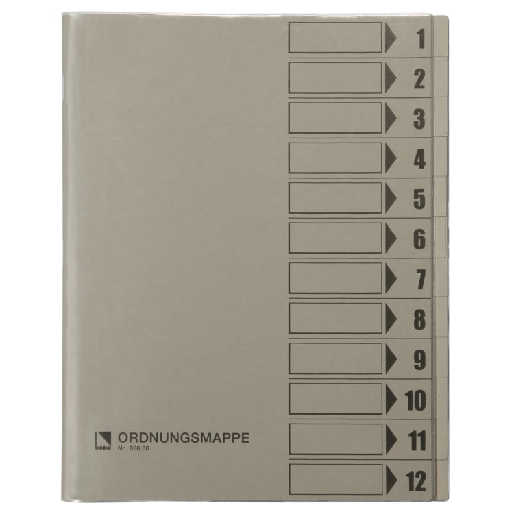 Bene sorting folder A4 12 compartments grey