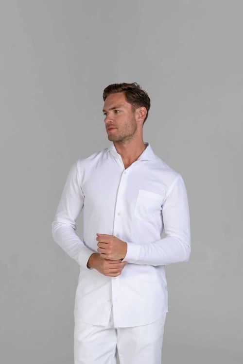 Van Laack Jersey Hemd MWM-S4-E White XXL