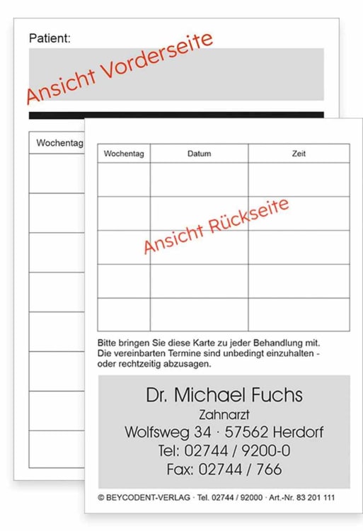 Patienten-Bestellkärtchen A7 100St