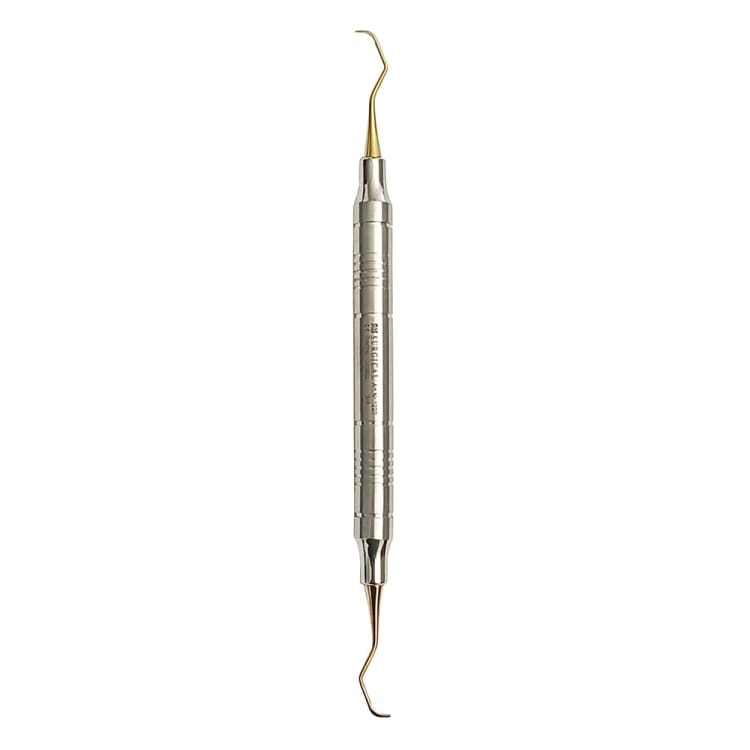 Gracey Curettes, Anatomical Hollow Handle Ø10 mm, Titanium Coated, 175 mm, Fig. 3-4