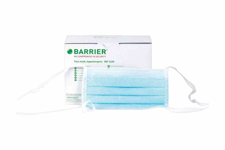 OP-Maske Barrier Spez.Hypoall. blau 60St