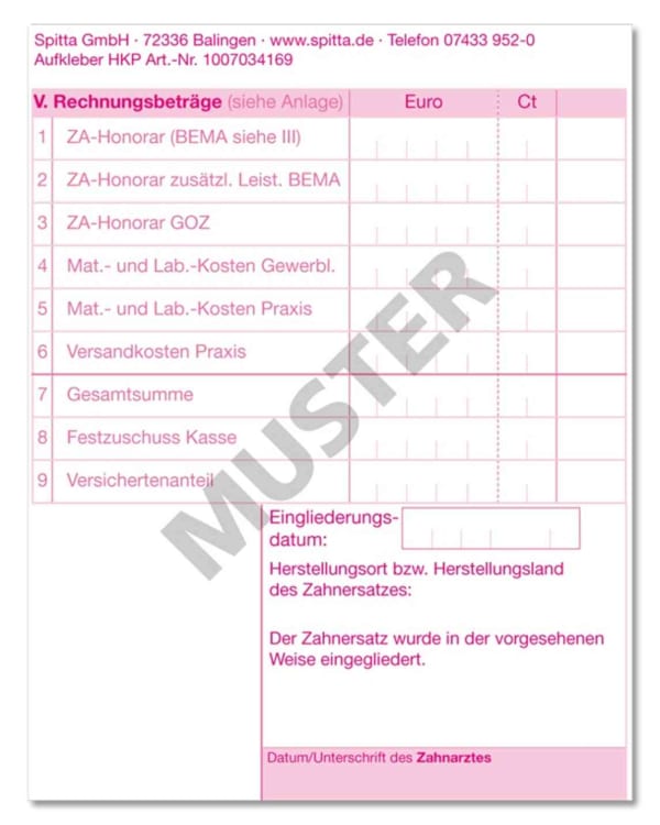 Heil+Kostenplan Aufkleber SK 100St