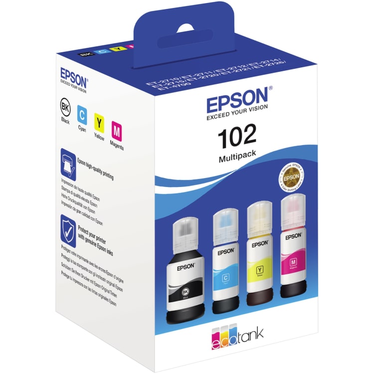 Epson ink cartridge ET102 blue/cyan/magenta/yellow 4 pieces