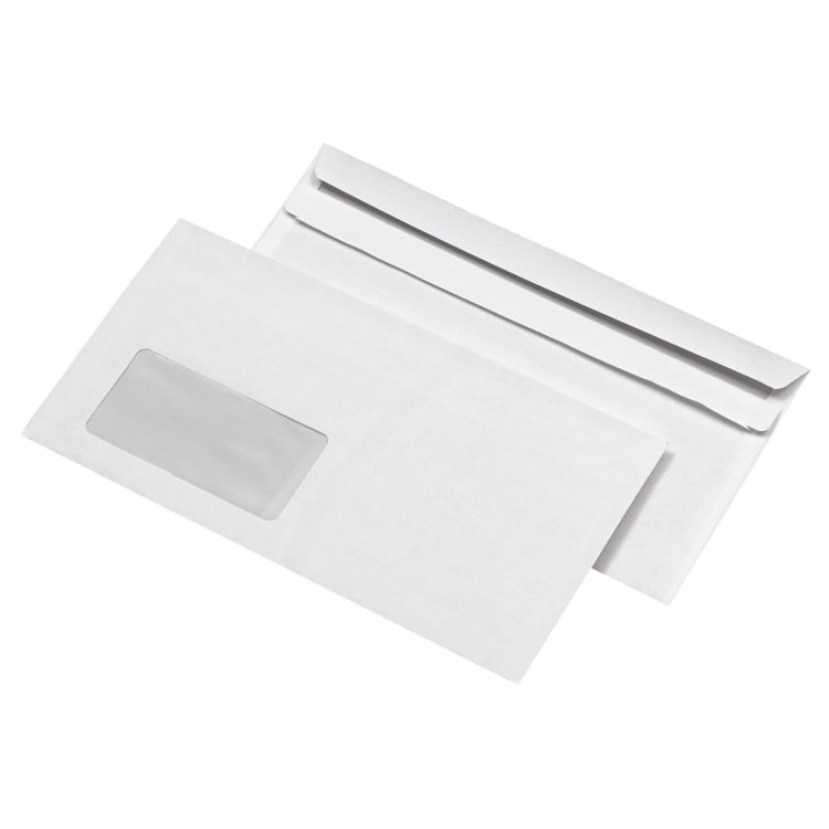 MAILmedia envelope 229x125 mm with window self-adhesive 1,000 pieces white