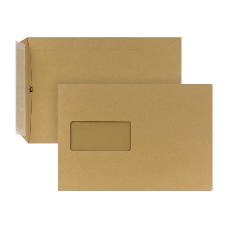 Posthorn mailing bag C5 with window peel & seal 500 pieces brown