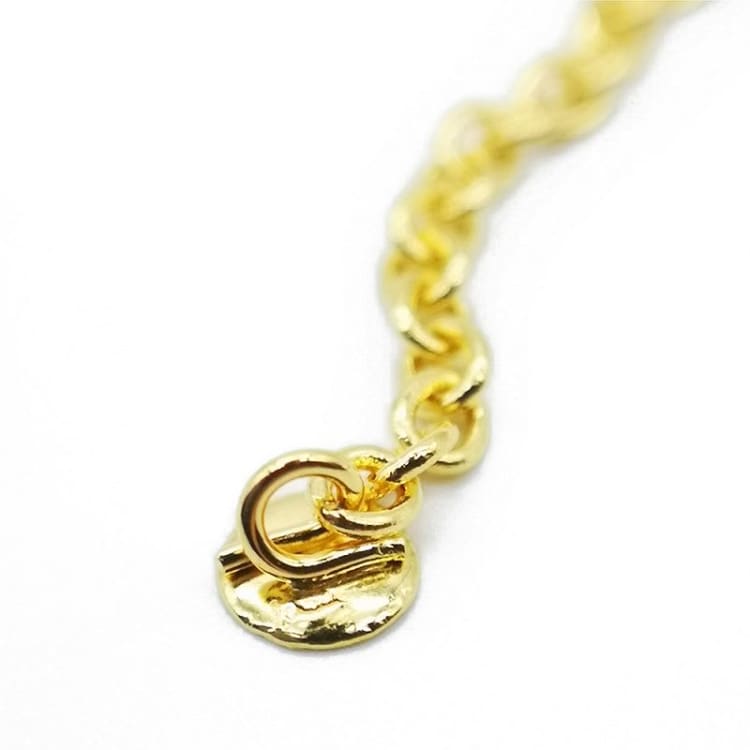 Bonded Button Oval Base, Vertical Loop with Chain, Gold-Plated 2 pcs.