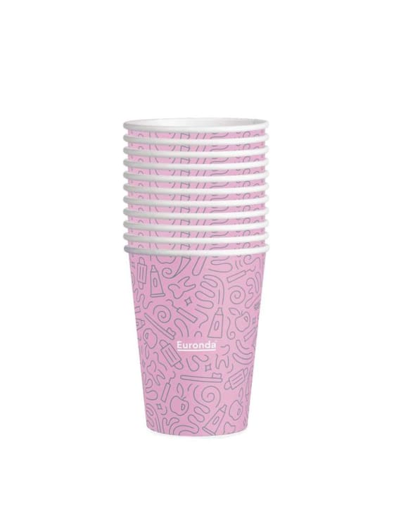 Euronda Monoart Mouth Rinse Cups Aus Hartpapier Graffiti Pink