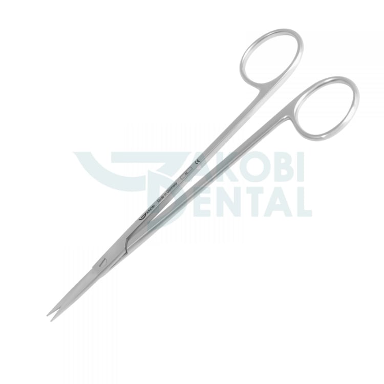 Surgical scissors Kelly S 2, straight, serrated, total length 160mm, stainless steel