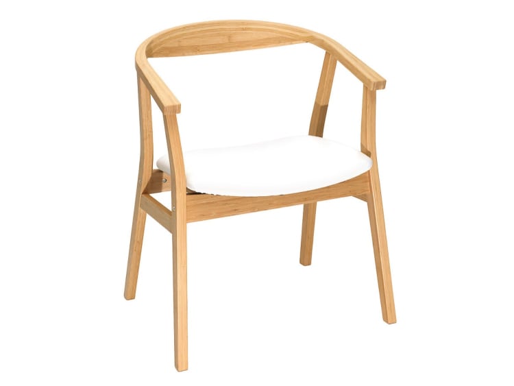 Bambus Besucherstuhl weiss