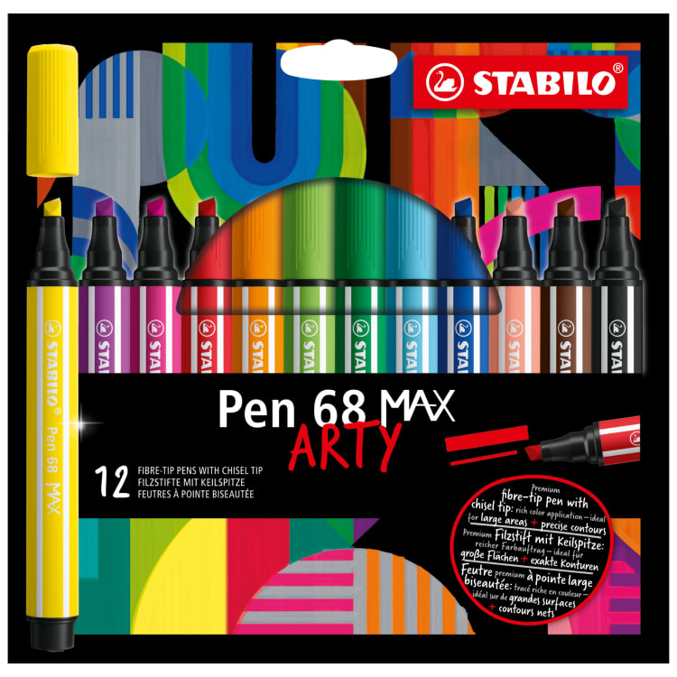 Stabilo felt-tip pen Pen 68 MAX 1+5 mm assorted 12 pieces