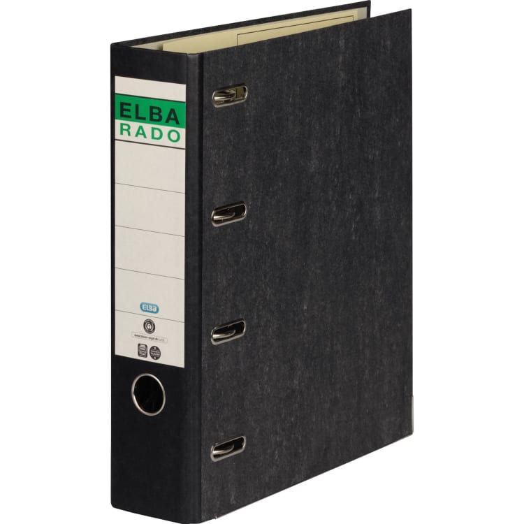 Elba double binder 75 mm for 2xA5 landscape recycled paper black