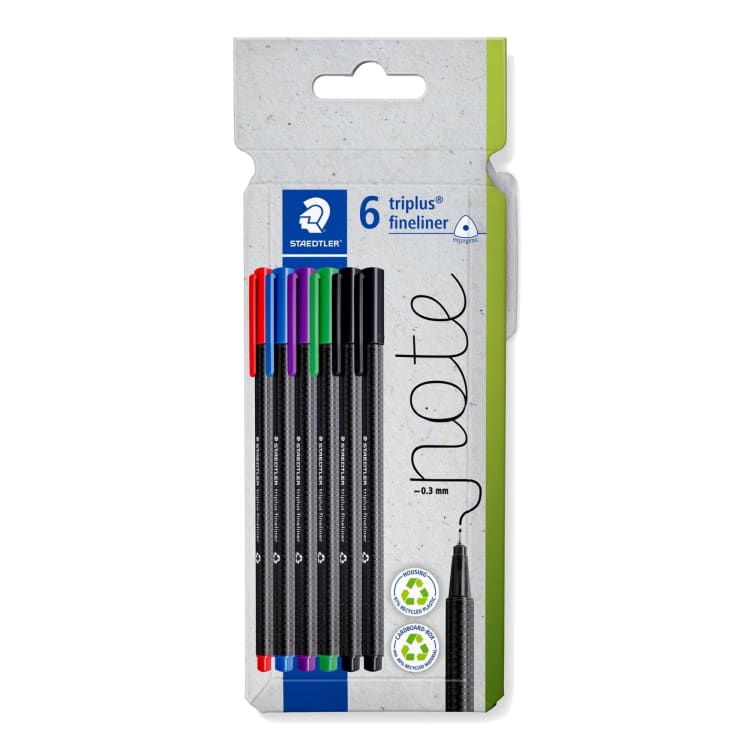 Staedtler fineliner triplus rPP assorted 6 pieces