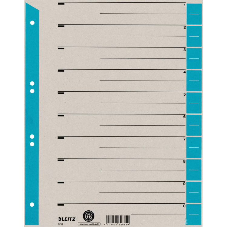 Leitz divider sheet A4 230 g cardboard 100 pieces light blue