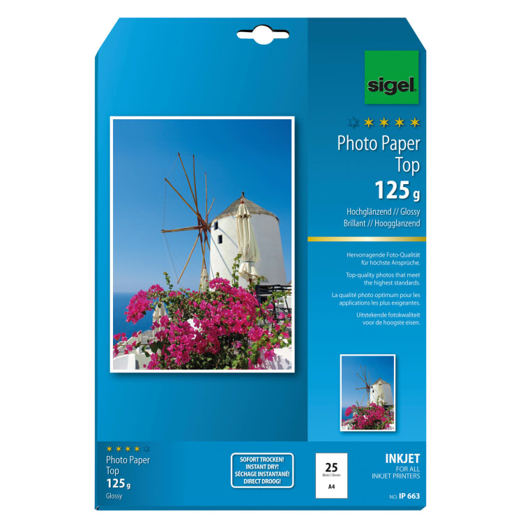 Sigel photo paper A4 125 g 25 sheets high white