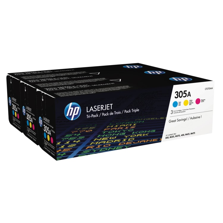 HP toner 305A cyan/magenta/yellow 3 pieces