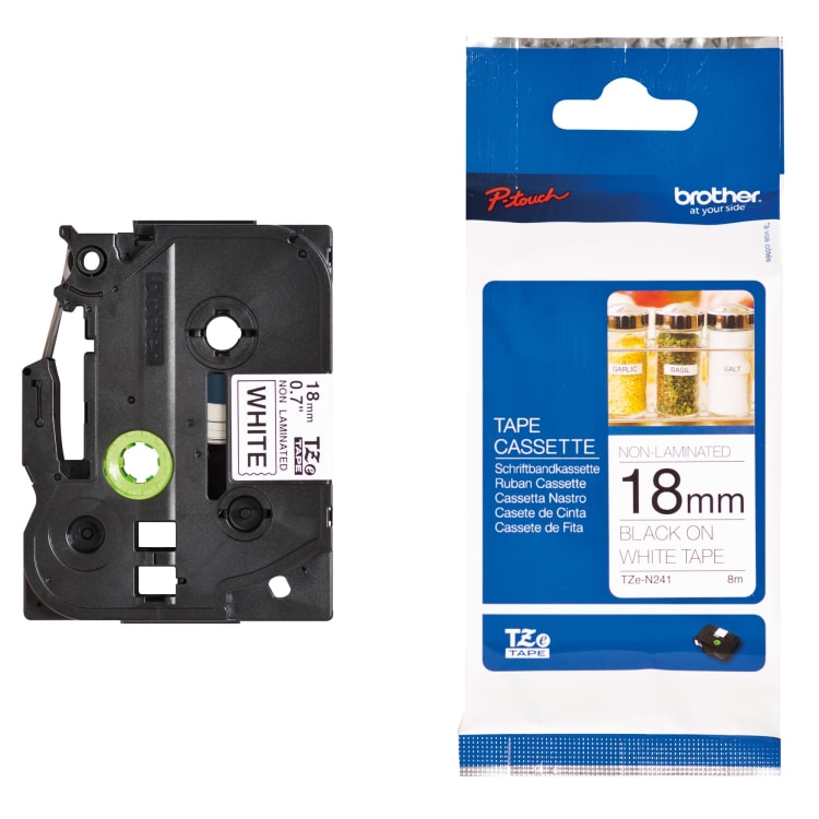 Brother label tape cassette TZEN241 18 mm x 8 m unlaminated black on white