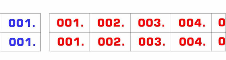 Nummernaufkl. 2Fach 0-999 blau Rl