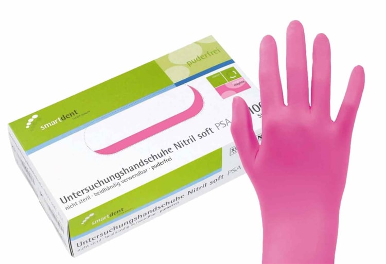Smartdent Examination Gloves Nitril Soft Magenta Gr. XS