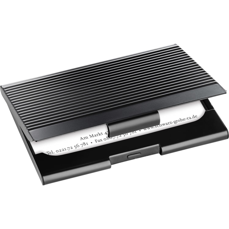 Sigel business card case 20 cards metal matt black
