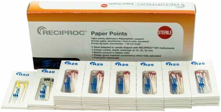 VDW Reciproc Papieren Tips Steriel, 144 stuks