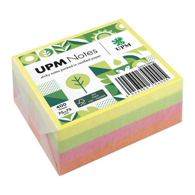 UPM Notes sticky notes Brillant 75x75 mm 400 sheets coloured