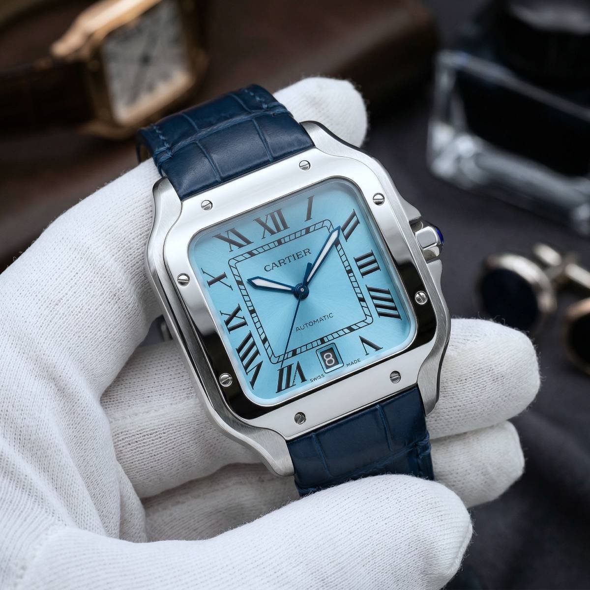 Cartier Santos Automatic Blue view 1