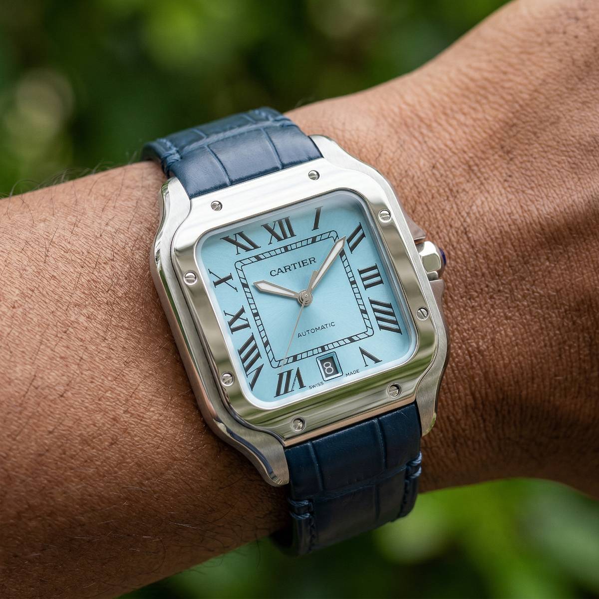 Cartier Santos Automatic Blue view 2