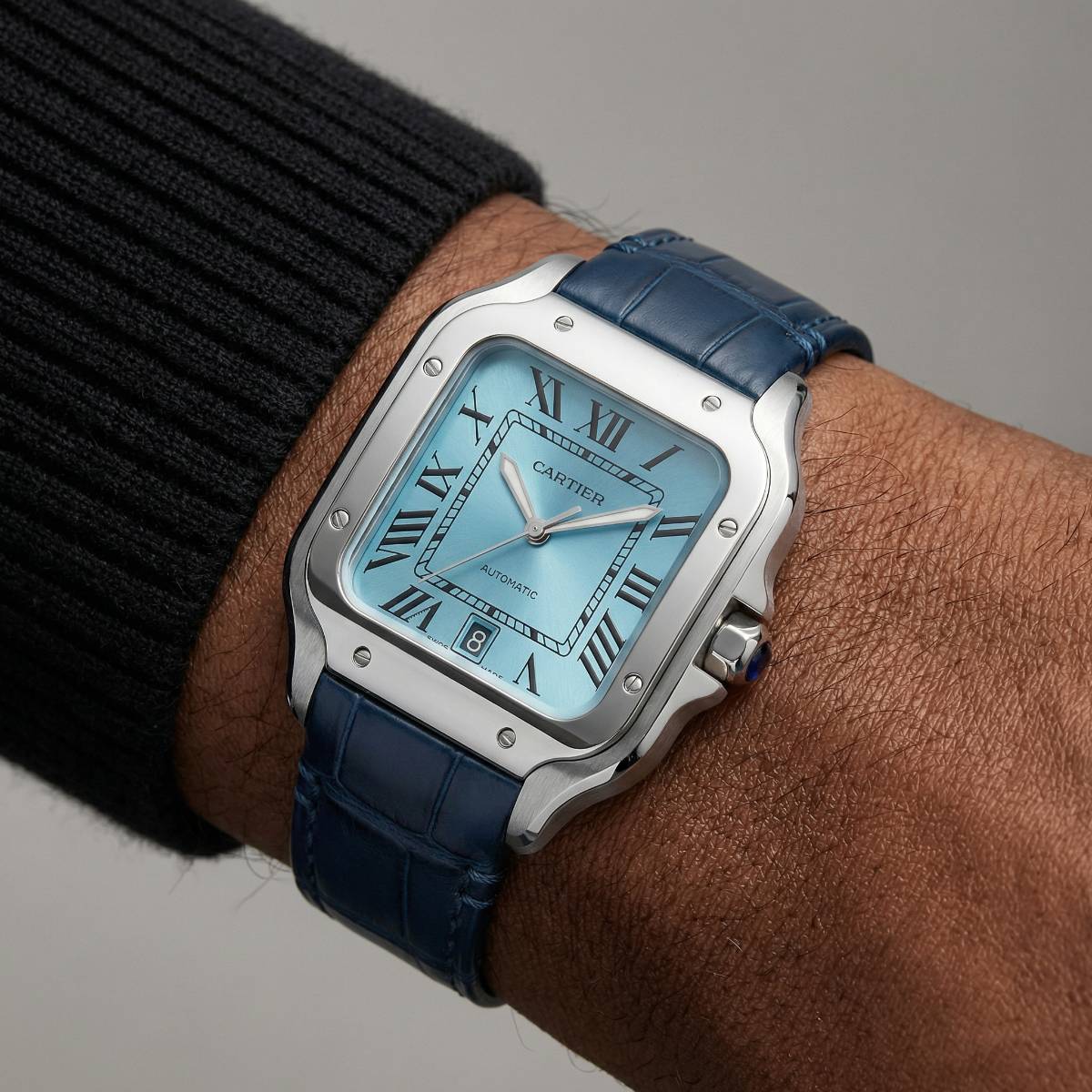 Cartier Santos Automatic Blue view 3