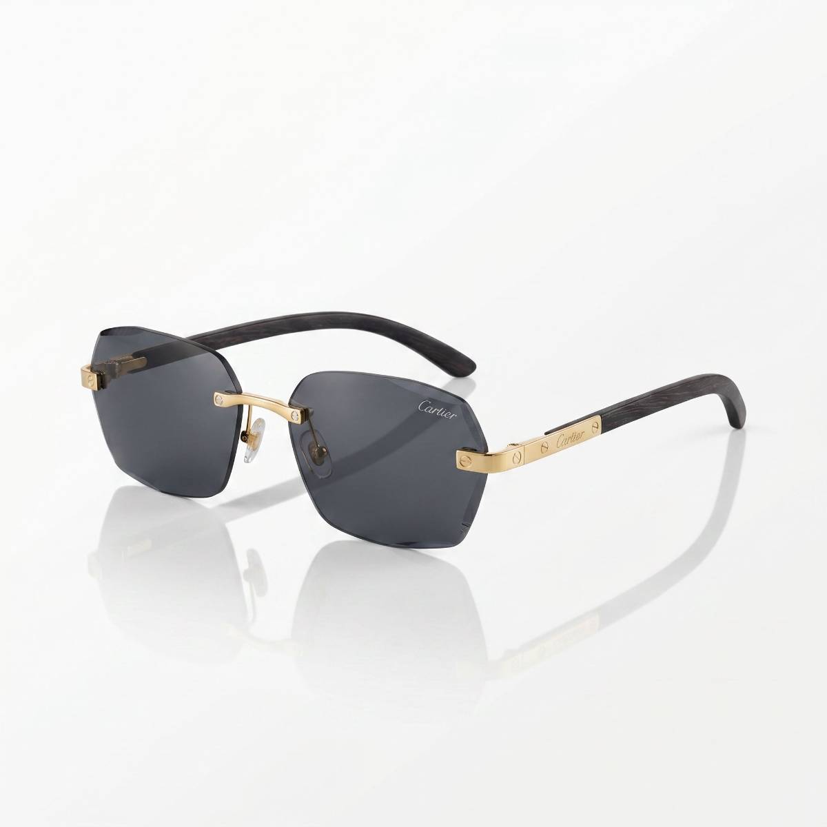 Cartier Rimless Wood Sunglasses 01