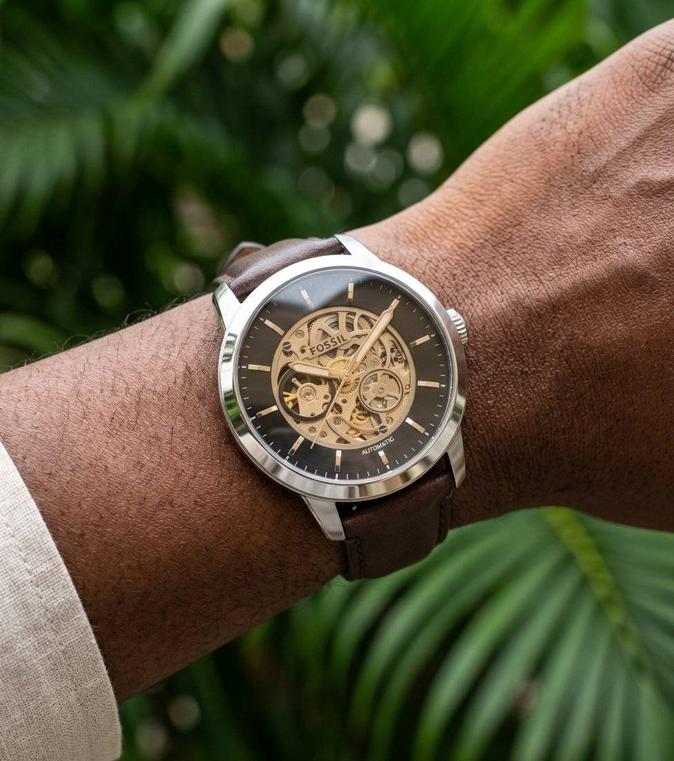 Fossil Townsman Skeleton Automatic Sliver-Brown view 2