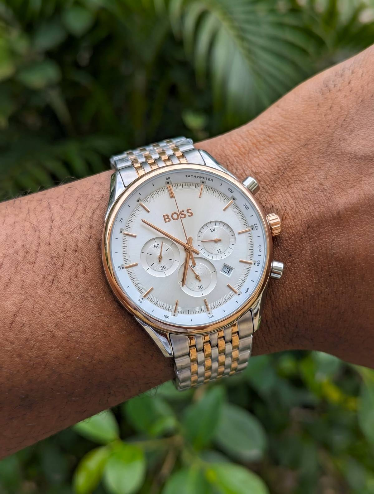 BOSS Gregor SILVER,RG Chronograph view 2