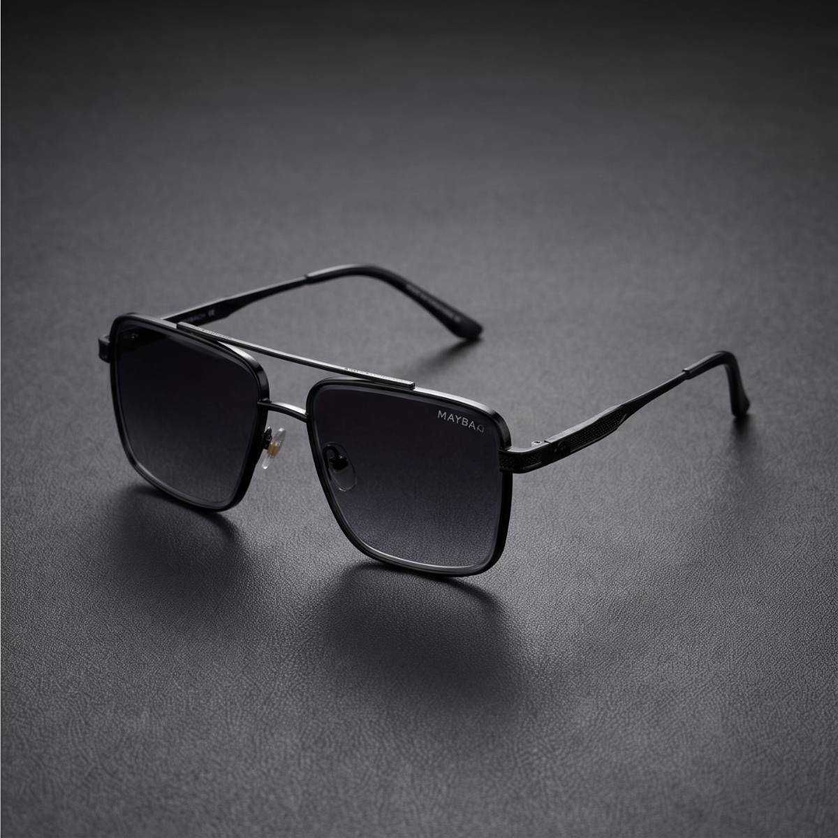 Maybac Square Aviator Sunglasses BLACK view 2