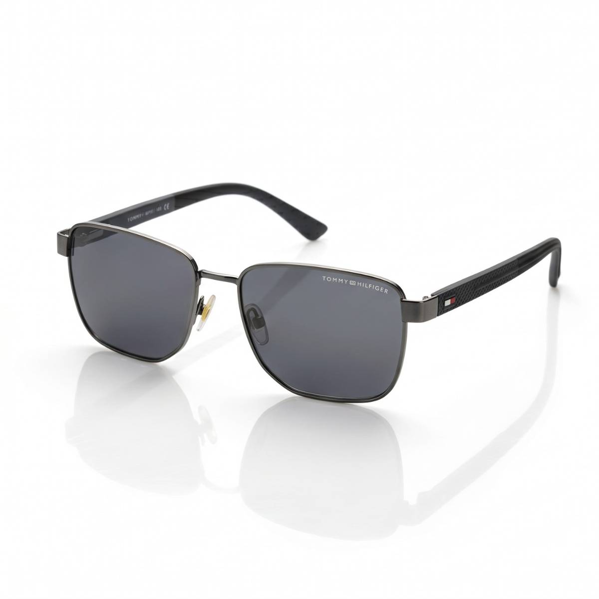 Tommy Hilfiger Square Metal Sunglasses FULL BLACK - view 1