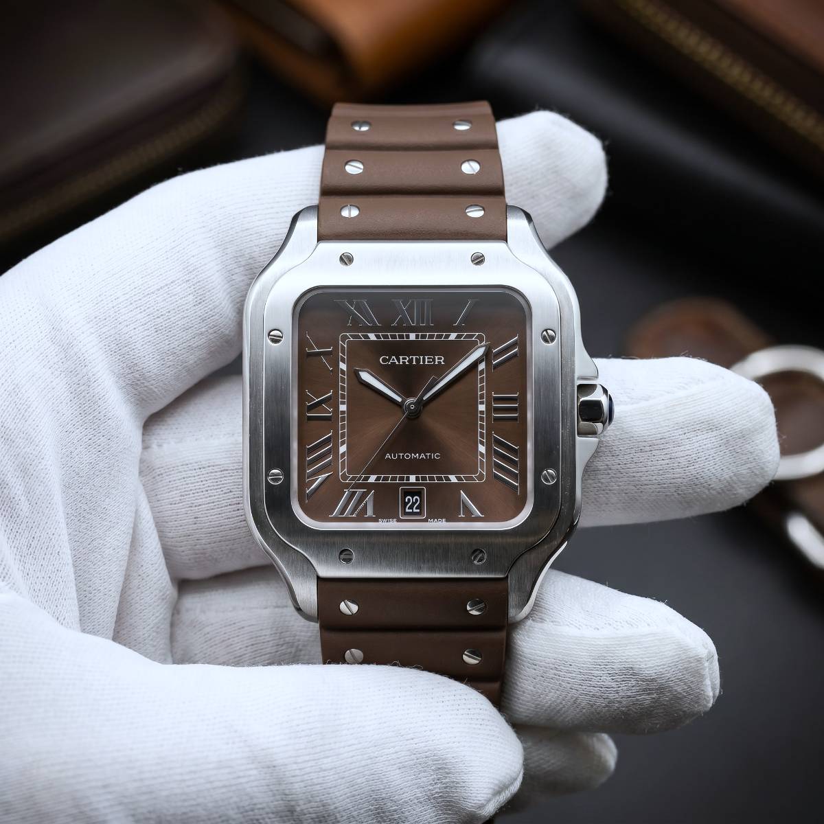 Cartier Santos QUARTZ  S-BROWN view 1
