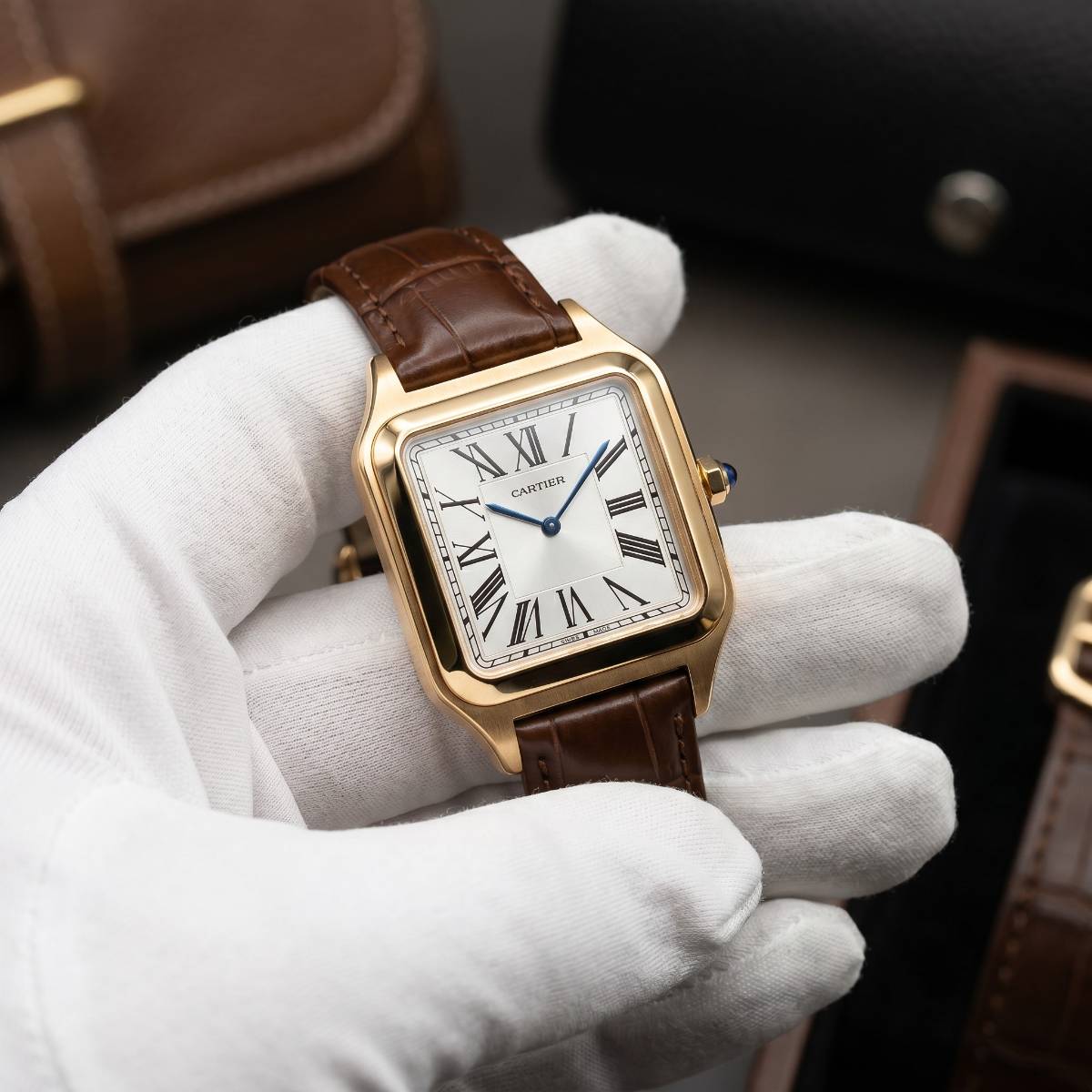 Cartier Santos-Dumont Steel Watch G-B view 1