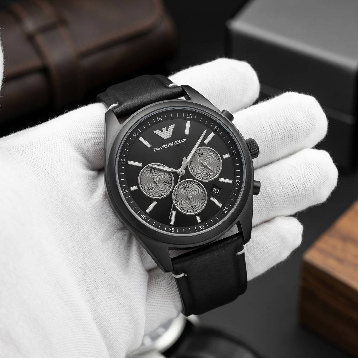 Emporio Armani Chronograph Black Watch - view 1
