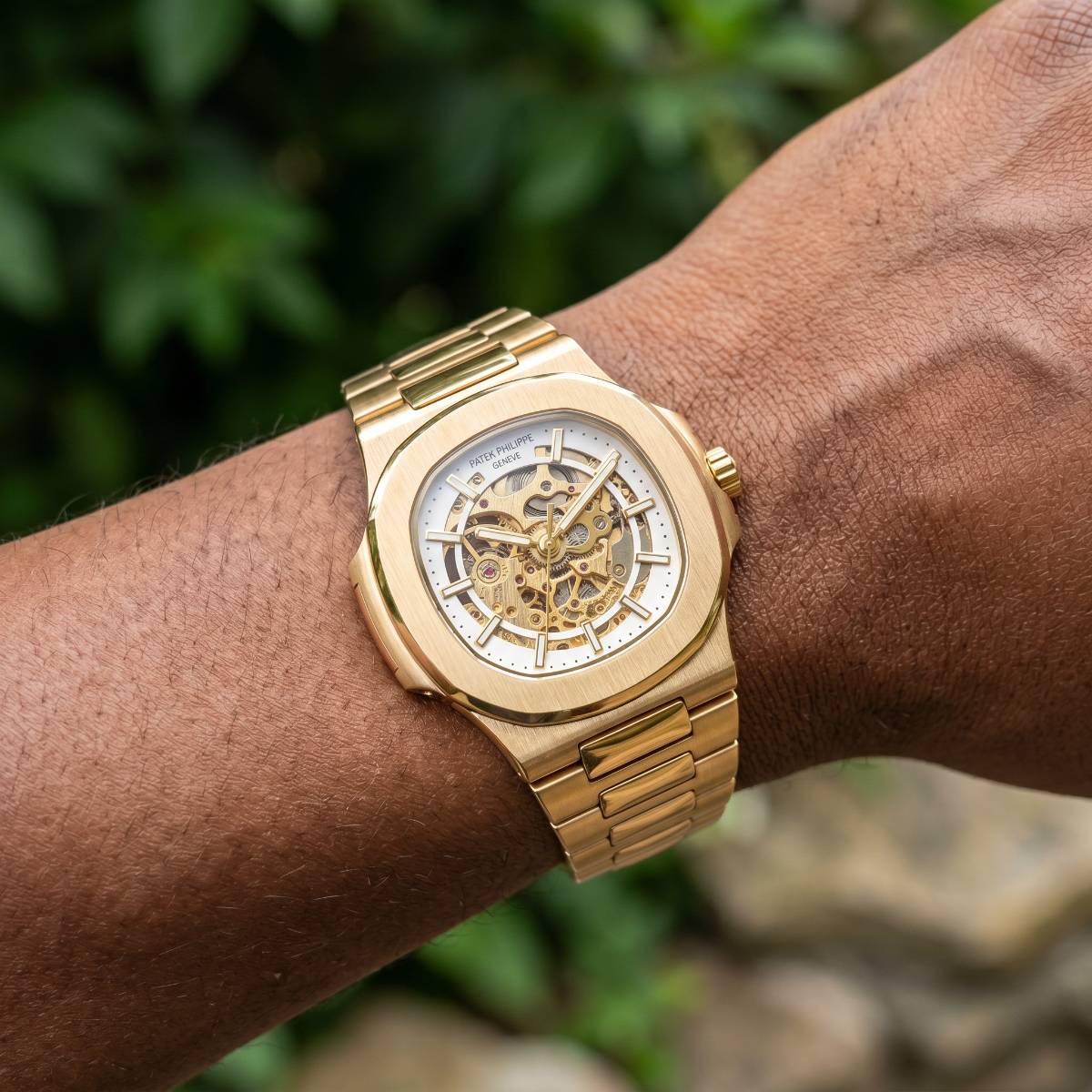 Patek Philippe Nautilus Skeleton ROSE GOLD view 2
