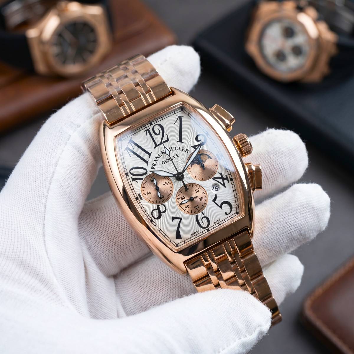 Franck Muller Cintree Curvex Chronograph ROSE -G view 1