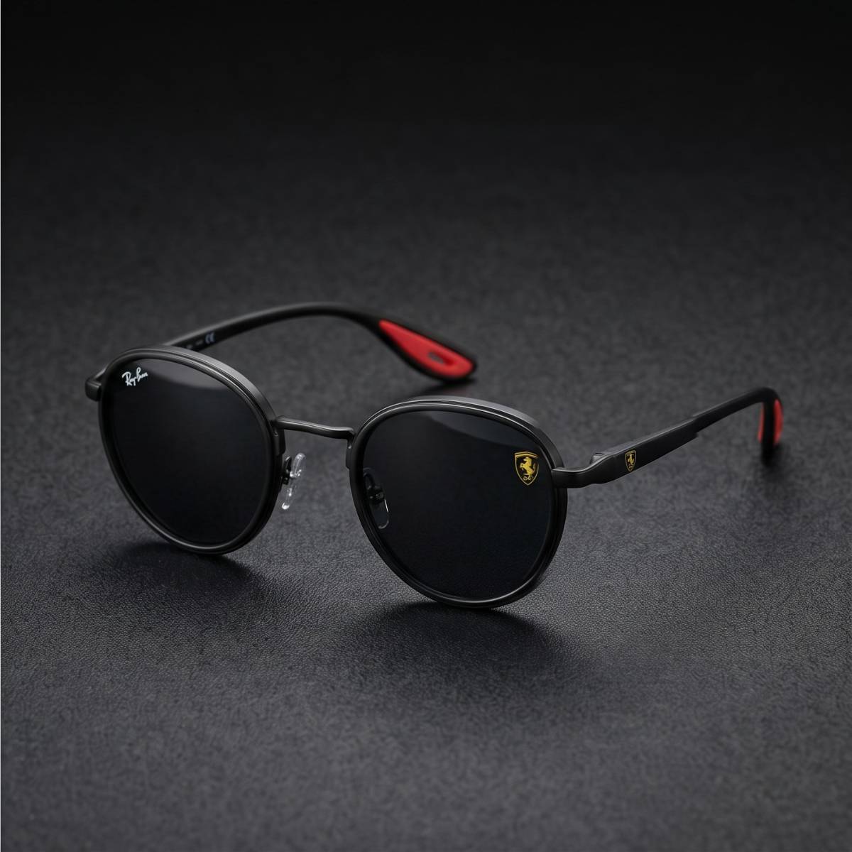 Ray-Ban Ferrari Round Sunglasses BLACK view 2