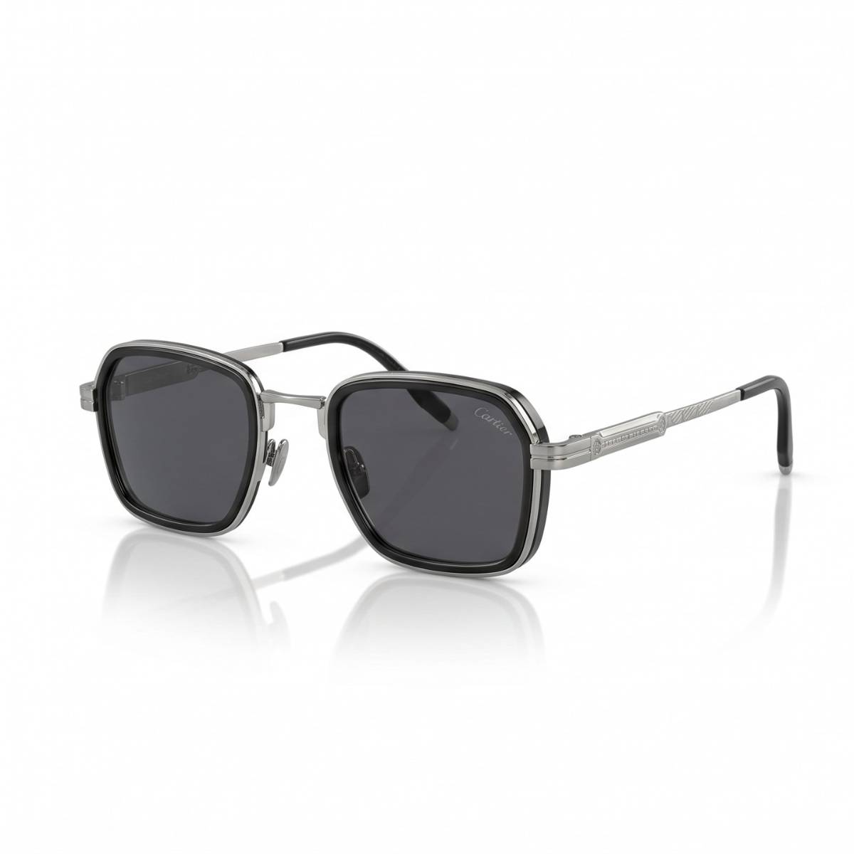 Cartier Santos Square Sunglasses silver view 1