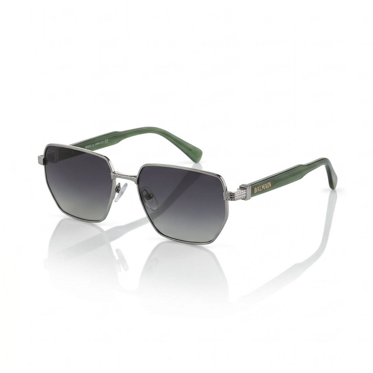 Balmain Silver Green Sunglasses view 1