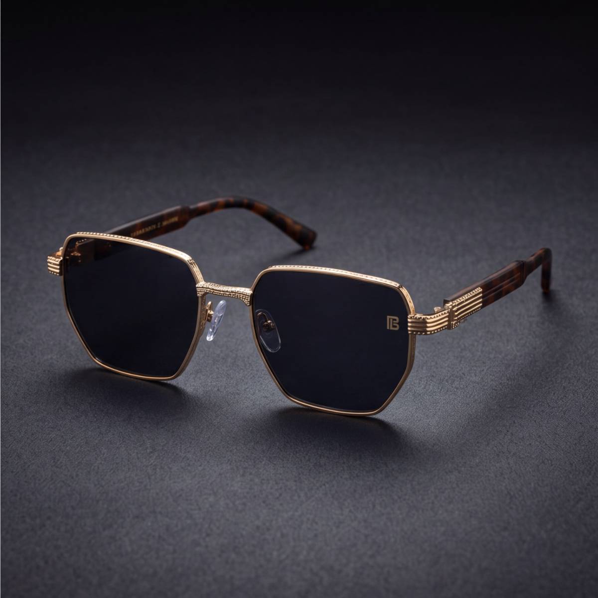 Balmain Major Square Gold Sunglasses view 2