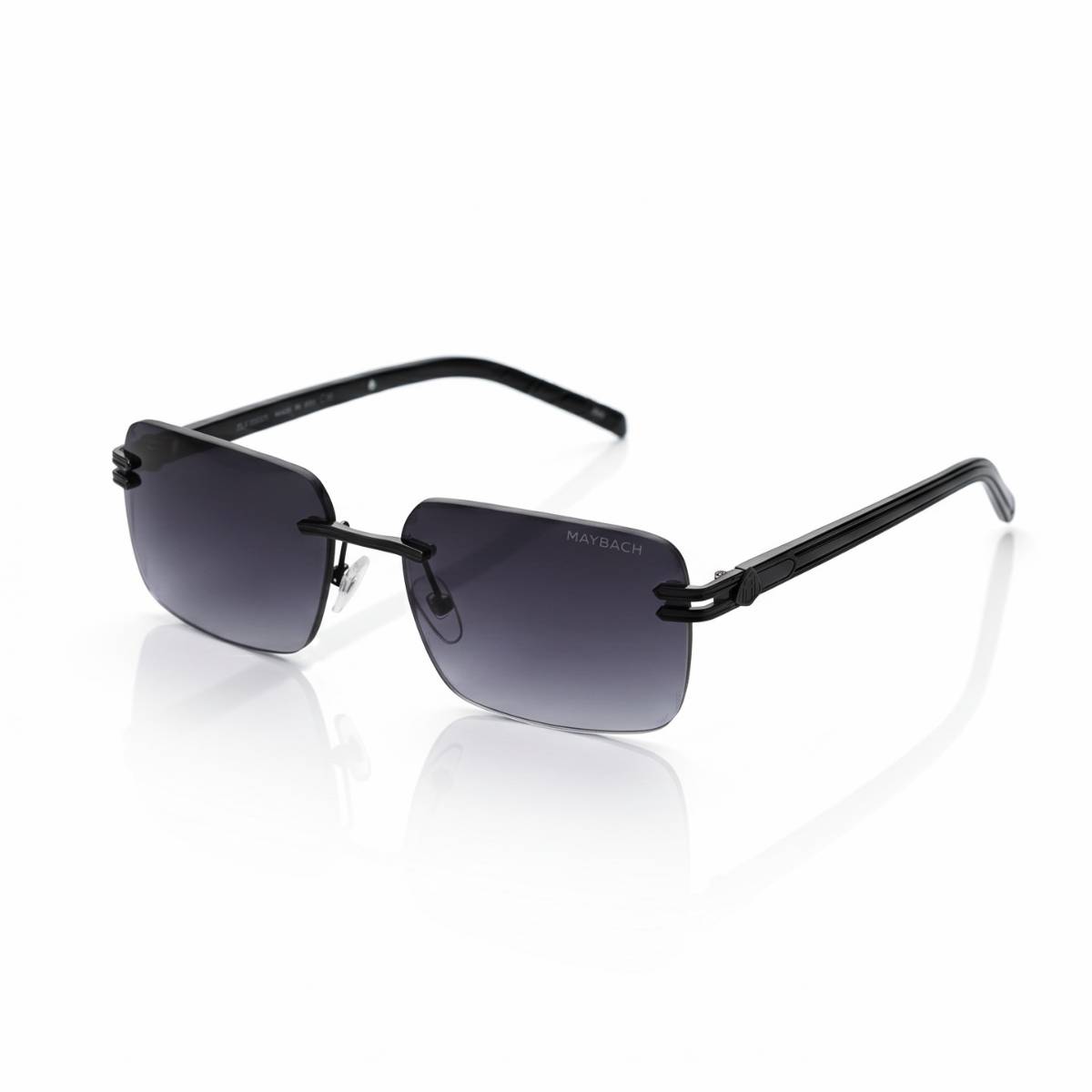 Maybach Rimless Rectangular Sunglasses FULL BLACK - view 1