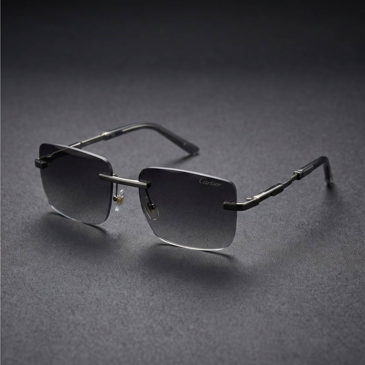 Cartier Rimless Rectangle Sunglasses view 2