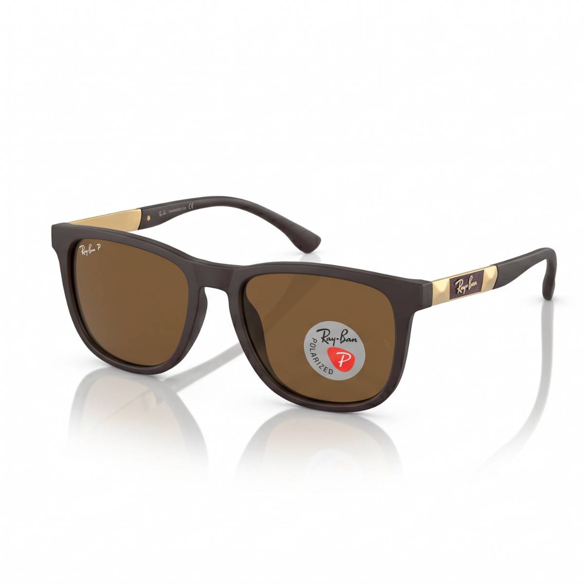 Ray-Ban Polarized Square Sunglasses brown black - view 1