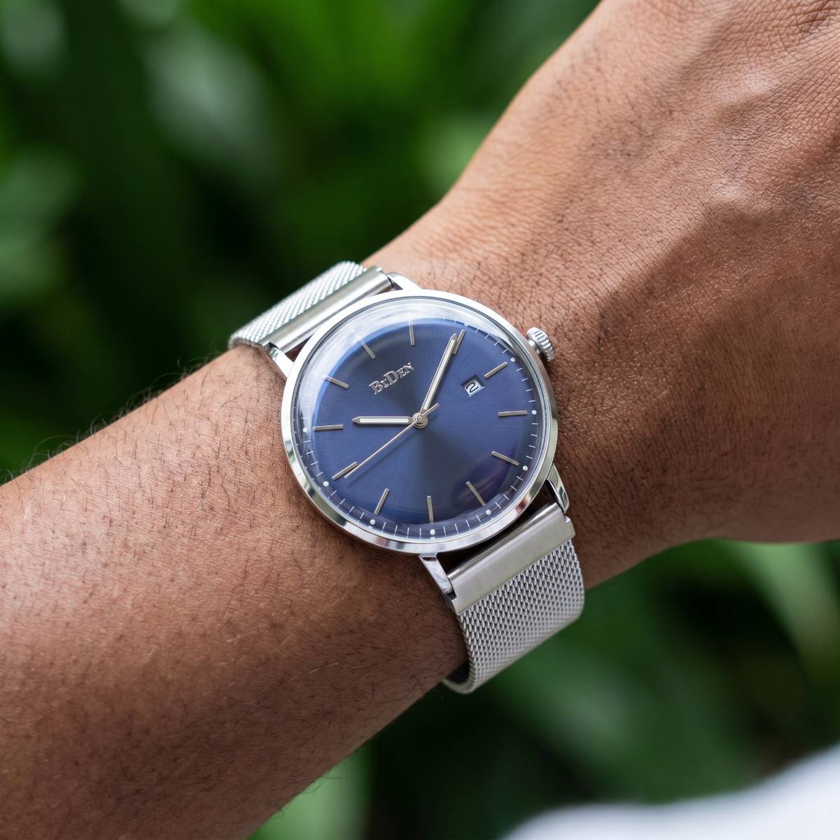 Biden Classic Blue Mesh Watch view 2